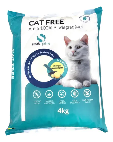 Areia Higienica Cat Free Yuca Fina 4kg