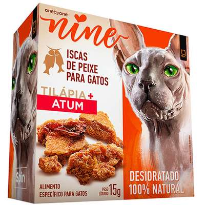 Petisco Spin Pet Nine Natural para Gatos Sabor Tilápia e Atum 15g