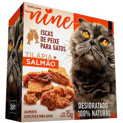 Petisco Spin Pet Nine Natural para Gatos Sabor Tilápia e Salmão 15g