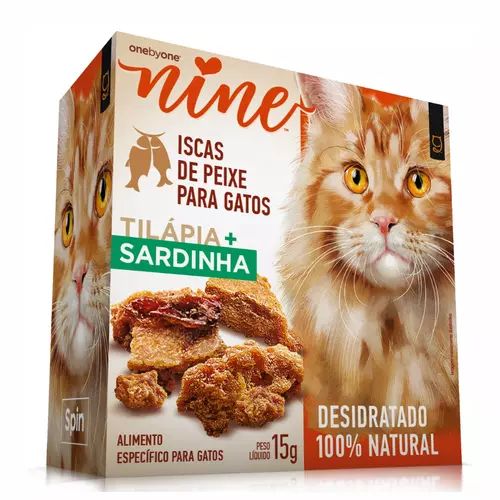 Petisco Spin Pet Nine Natural para Gatos Sabor Tilápia e Sardinha 15g