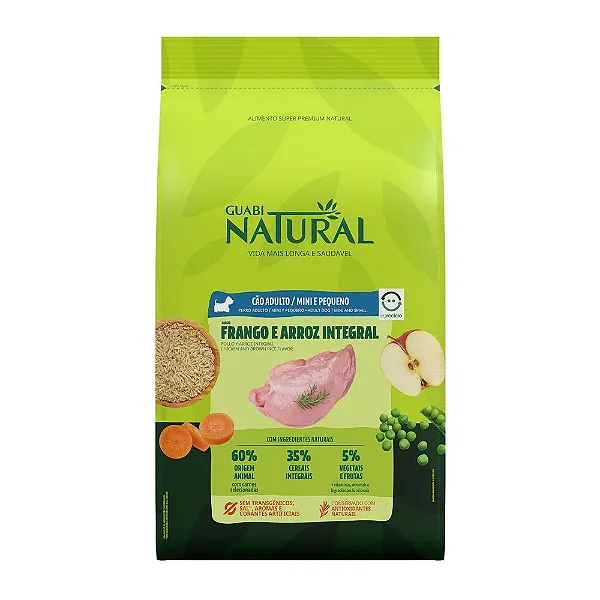 Ração Guabi Natural Cães Adultos Raças Pequenas Frango e Arroz 2,5kg