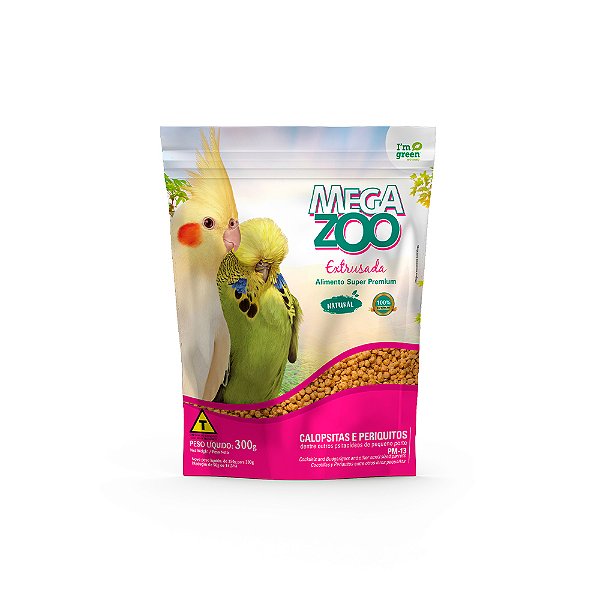 Ração Extrusada Megazoo para Calopsitas e Periquitos 300g