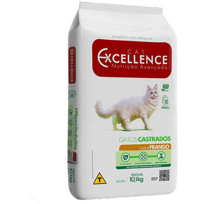 Ração Cat Excellence Sabor Frango para Gatos Castrados 10,1Kg