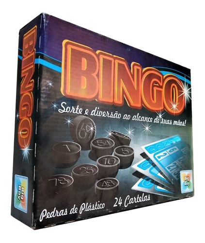 Jogo Bingo Sorte Diversão 24 Cartelas Pedras Brinquedo
