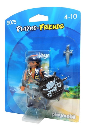 Boneco Pirata Playmobil Clássicos Playmo Friends C/ Escudo