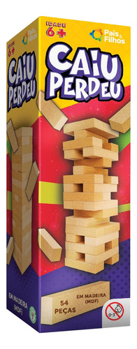Jogo Caiu Perdeu Torre Madeira Equilíbrio Brinquedo Pais & Filhos