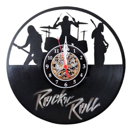 Relógio Rock Roll Decora Home Office Escritório Bar Disco Lp