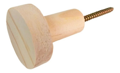 Gancho Bola Suporte Parede Cabide Madeira Clara Decora Casa