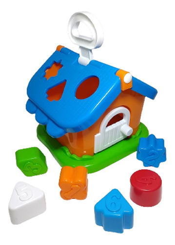 Brinquedo Aprender Formas Casinha Bloco Montar Cores Números