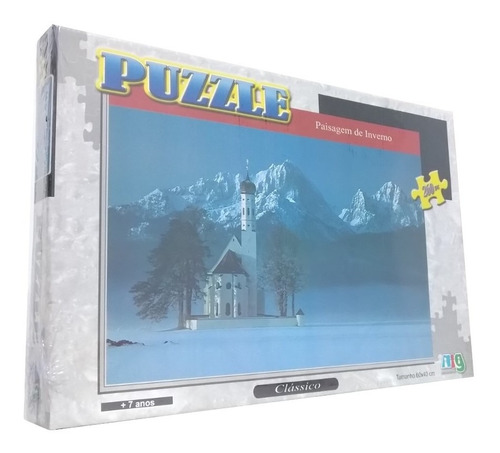 Quebra Cabeça Paisagem Inverno Neve Decor Brinquedo Presente