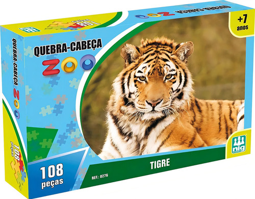 Quebra Cabeça Zoo Tigre 108 Peças - Nig Brinquedos