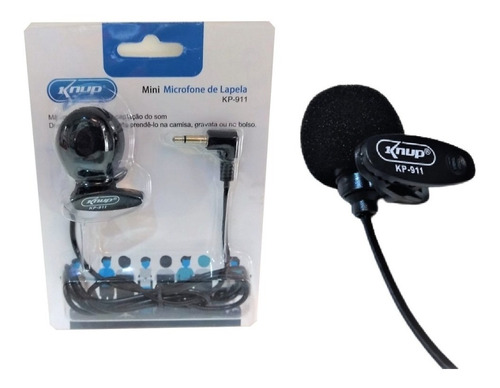 Microfone Lapela Mini C/ Fio Acessório Home Office Padrão P2