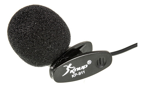 Microfone Knup Kp-911 Lapela Plug&play Cor Preto Com Alto-farlantes