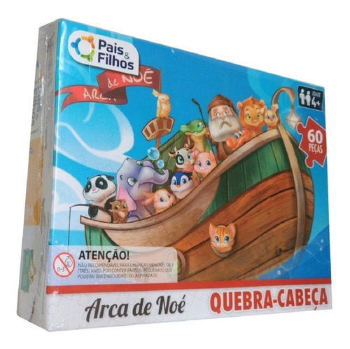 Arca De Noé Quebra Cabeça História Bíblia Infantil 60 Peças
