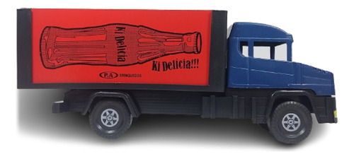 Caminhão Baú Carrinho Roda Livre Caçamba Brinquedo Mdf 30 Cm