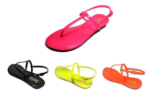 Sandália Rasteira Salto Baixo Leve Rasteirinha Neon Cores