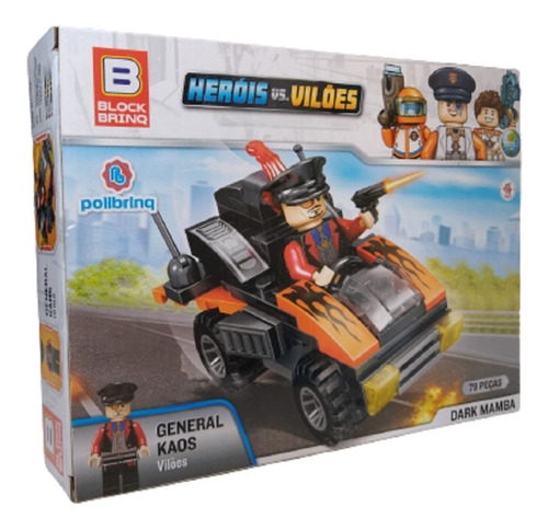 Bloco Montar Carrinho Boneco General Kaos Dark Mamba 79 Pçs
