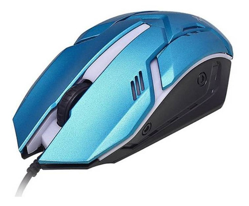 Mouse Gamer Knup Pc Usb 2.0 Led Luminoso 1600dpi 3d Kp-v15 Cor Azul