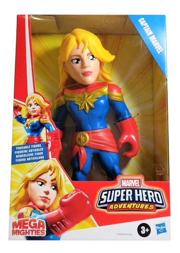 Boneca Capitã Marvel Heróis Vingadores Mega Mighties 25 Cm