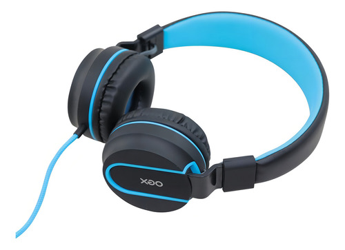 Headphone Oex Neon Azul Microfone Dobrável Hs106 Entrada P2 Cor Incolor