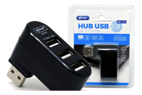 Hub Usb 2.0 Adaptador 3 Portas Notebook Computador Portátil