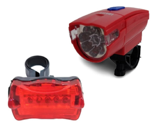 Farol Bicicleta Luz Segurança Bike Lanterna Led Kit 2 Un