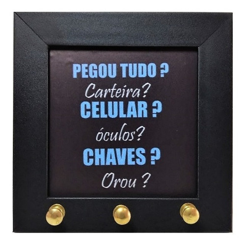 Porta Chaves Frases Recado 3 Ganchos Mini Placa Decoração