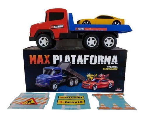 Caminhão Basculante Brinquedo Carrinho Max Plataforma 50 Cm
