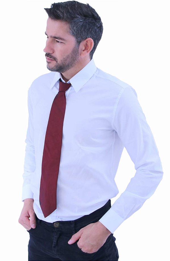 CAMISA SOCIAL MANGA LONGA BRANCA