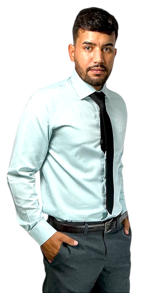 CAMISA SOCIAL MANGA LONGA: VERDE CLARO