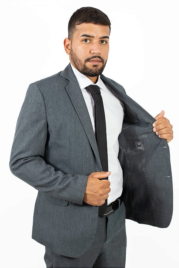 Blazer Social Chumbo -  Melange