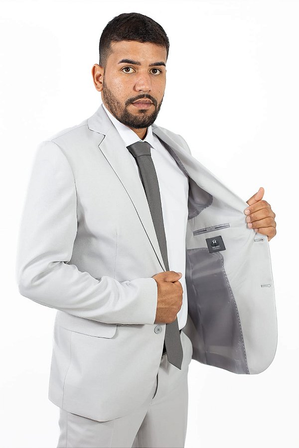 Blazer Social Cinza-  Oxford