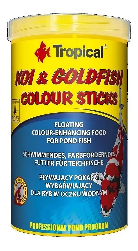 Ração Koi & Goldfish Colour Sticks - Pote 80g