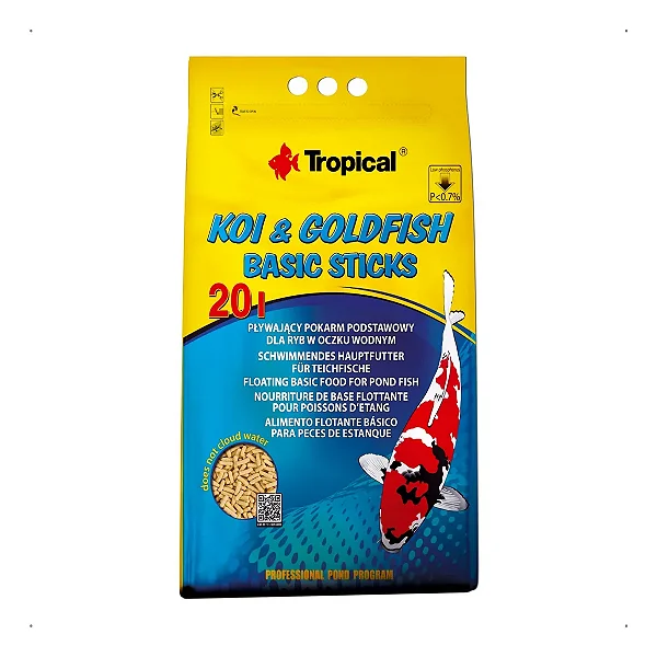Ração Tropical Koi & Goldfish Basic Sticks - Bag 800g