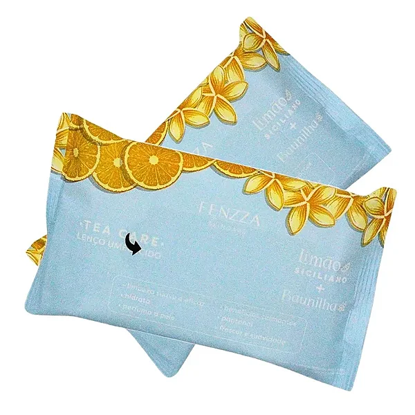 Lenço Umedecido Limão Siciliano + Baunilha - Fenzza