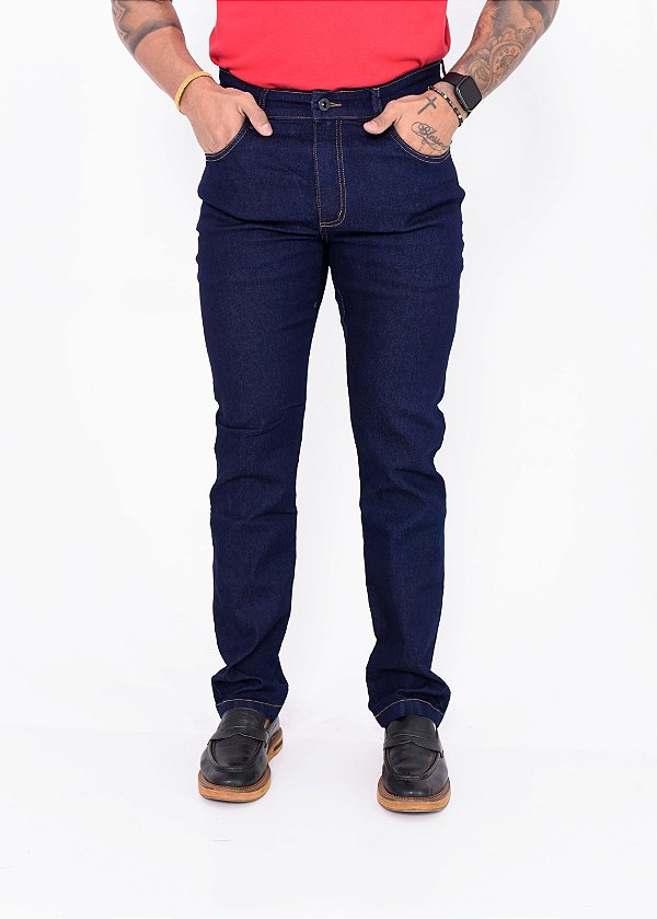 Calça Jeans Tradicional Reta com Elastano