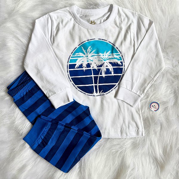 Pijama Infantil De Inverno Brandili Menino Summer Vibes Tam 2