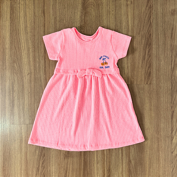Vestido Kamylus Infantil Liso Rosa Tam 2