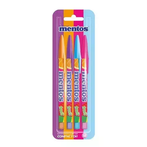 Caneta Compactor Esferográfica JET LUX MENTOS - 4 Cores