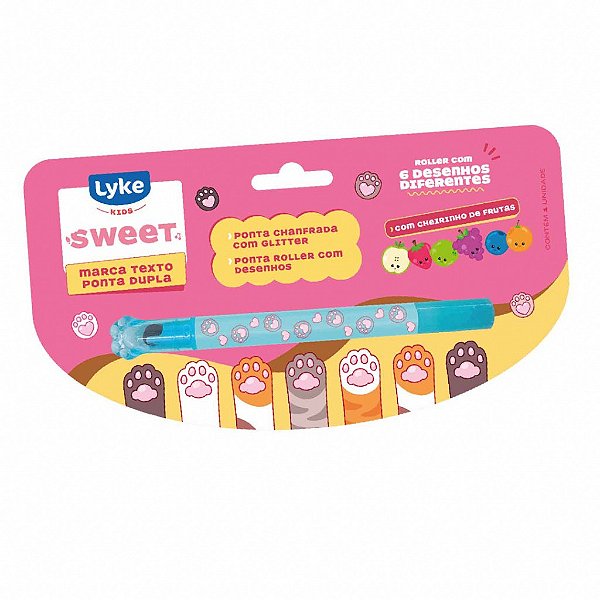Marca Texto 2 Pontas - ROLLER+GLITTER - Blister c/ 1 unidade
