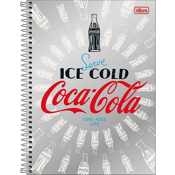 Caderno Espiral Universitário 1 Matérias Coca Cola 80 Folhas - Tilibra (Opc 1)