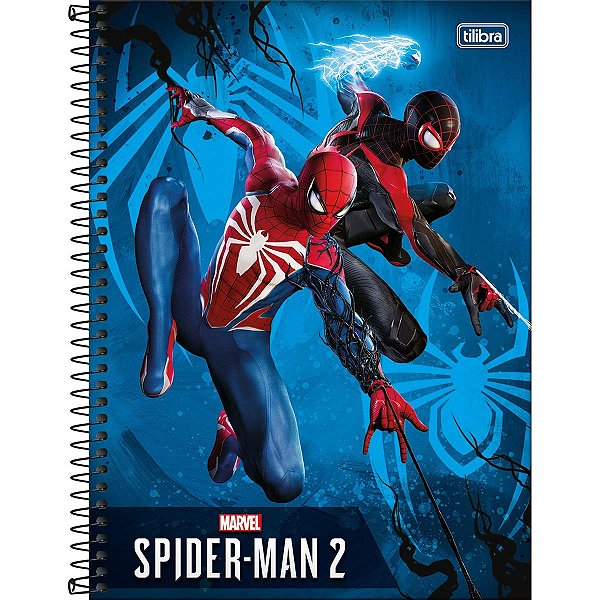 Caderno Espiral Universitário 1 Matérias Spider-Man Game 80 Folhas - Tilibra (Opc 4)