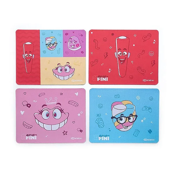 Mouse Pad Slim Estampas Sortidas Fini 1 Uni Letron