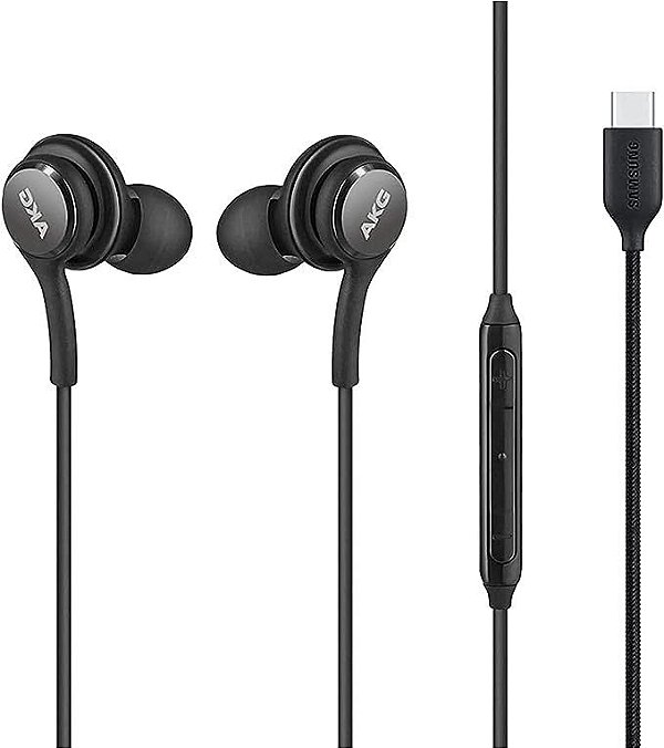 Fone Samsung AKG USB tipo-C com fio e controles - EO-IC100BBEGBR