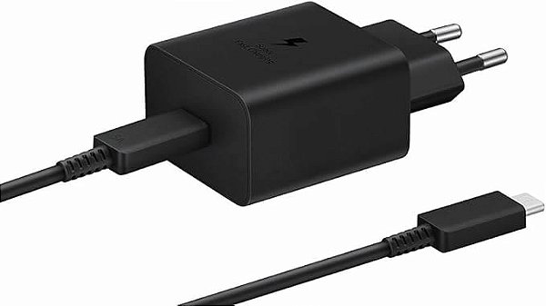 Carregador Samsung 45W Super Fast Charging EP-TA845 USB Turbo + Cabo Tipo-C para Tipo-c de 1M