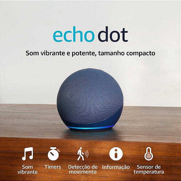 Amazon Echo Dot 5ª Geração Assistente Virtual Alexa Smart Speaker Azul B09B8QFYZ2