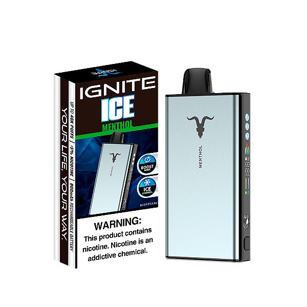 Ignite 40.000 Puffs - Menthol - (V400 Ice - Prata)