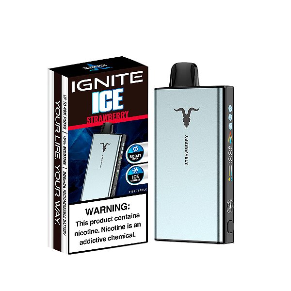 Ignite 40.000 Puffs - Strawberry Ice - (V400 Ice - Prata)