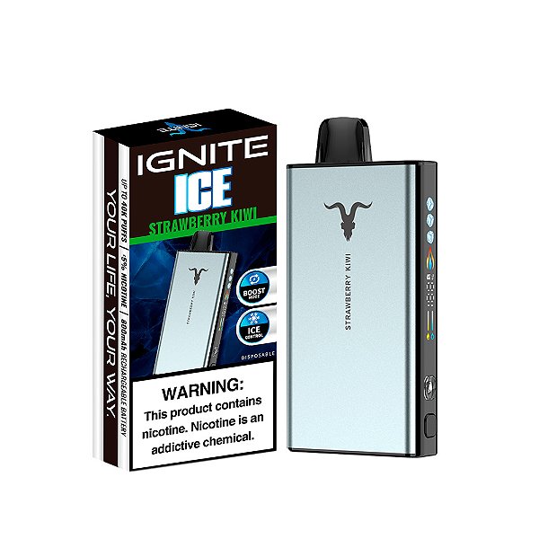 Ignite 40.000 Puffs - Strawberry Kiwi - (V400 Ice - Prata)