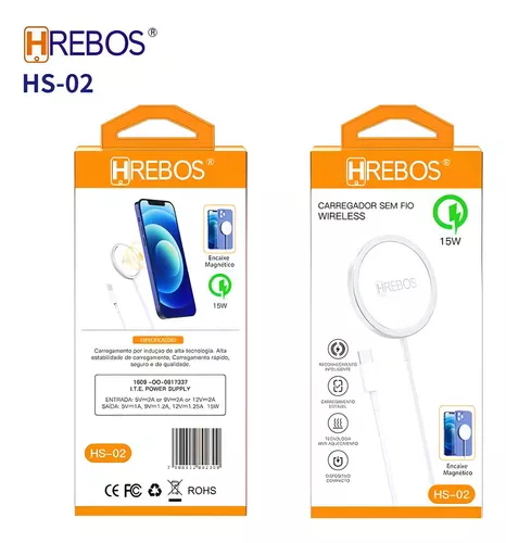 CARREGADOR POR INDUÇÃO HS-02 HREBOS